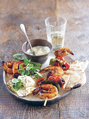 Barbecue Prawns marinated in chilli and soy