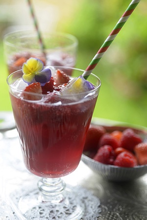 Blackberry ruby orange gin fizz cocktail