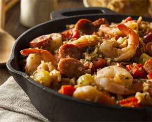 Chicken jambalaya with chorizo