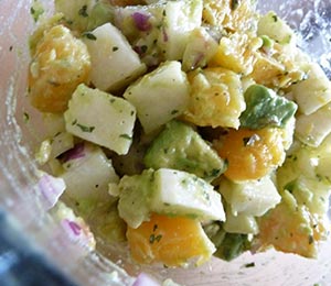 Jicama, orange and avocado salad