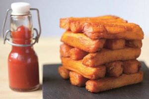 Triple cooked sweet potato fries