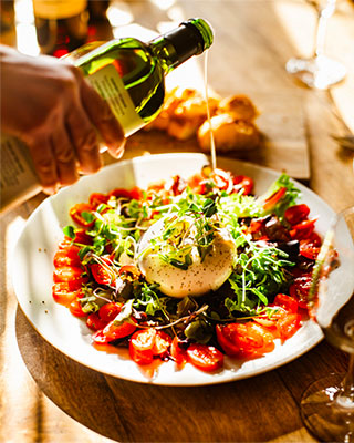 Caprese salad with burrata