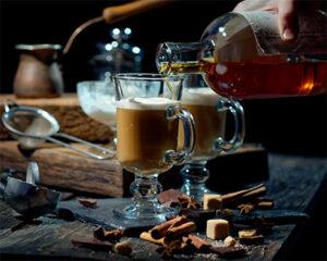 Irish coffee cocktail