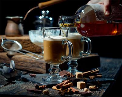 Irish coffee cocktail