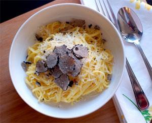 Pasta with black truffles and Parmesan