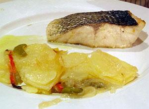 Sea bass with roasted vegetables