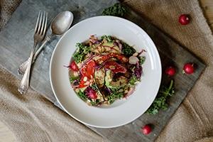 Superfood Kale Salad with Almond Ginger Dressing